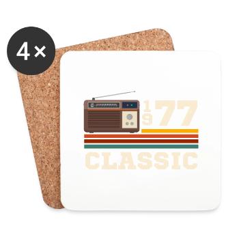 Anniversary 1977 retro classic - Coasters (set of 4) - white - Front