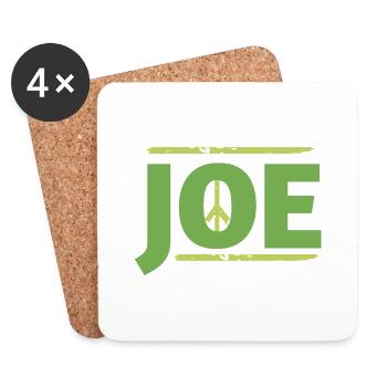 Joe in peace sign graphic - Coasters (set of 4) - white - Front