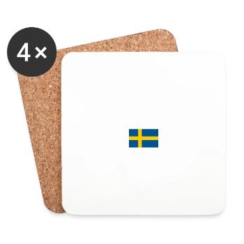 Jönköping - Schweden - Sverige Flagge Koordinaten - Untersetzer (4er-Set) - Weiß - Vorne