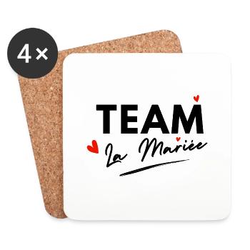 Team de La mariée cœurs - cadeau la mariée - Dessous de verre (lot de 4) - blanc - Devant