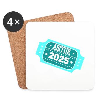 Timbre Abitur 2025 - Dessous de verre (lot de 4) - blanc - Devant