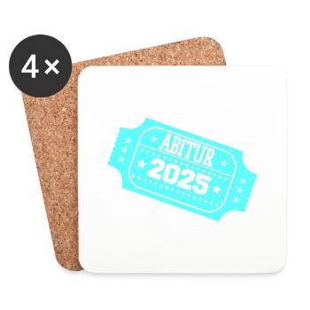 Timbre Abitur 2025 - Dessous de verre (lot de 4) - blanc - Devant