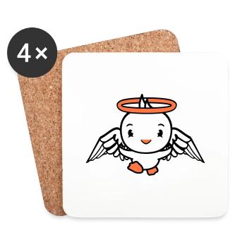 Bird Angel Sky Halo Sacred Duck Cute - Coasters (set of 4) - white - Front