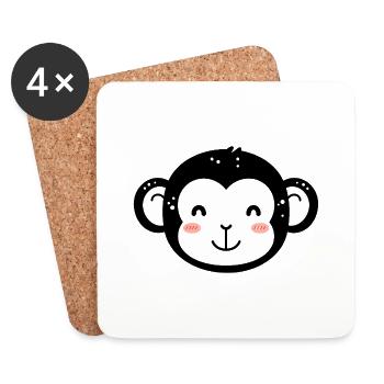 Gorilla - Untersetzer (4er-Set) - Weiß - Vorne