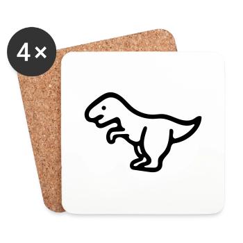 Dinosaurier - Untersetzer (4er-Set) - Weiß - Vorne