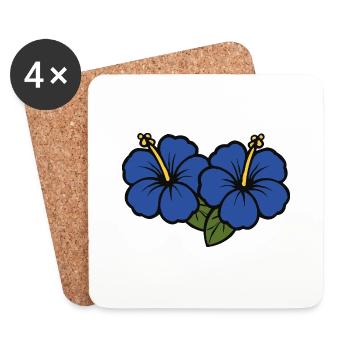 Fleurs d’hibiscus 2 - Dessous de verre (lot de 4) - blanc - Devant