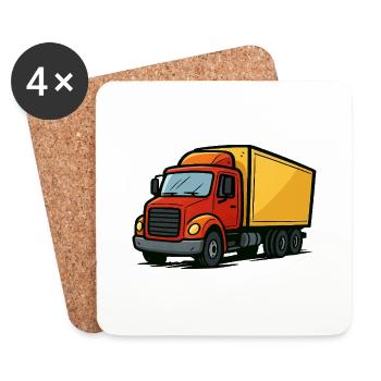 Bande dessinée de camion - Dessous de verre (lot de 4) - blanc - Devant