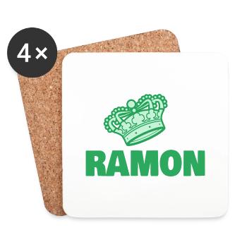 Ramon comme prénom - Dessous de verre (lot de 4) - blanc - Devant