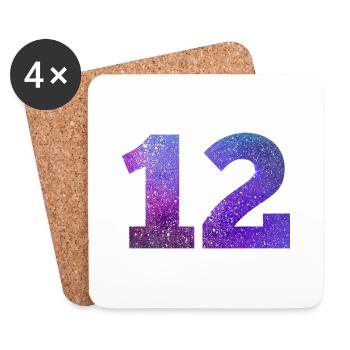 Galaxie Nummer 12 - Untersetzer (4er-Set) - Weiß - Vorne