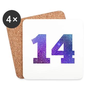 Numéro 14 galaxie - Dessous de verre (lot de 4) - blanc - Devant
