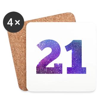 Galaxie Nummer 21 - Untersetzer (4er-Set) - Weiß - Vorne