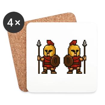 spartaner pixel 2 - Untersetzer (4er-Set) - Weiß - Vorne