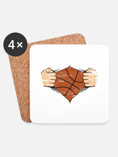 Basketball Design used - Untersetzer (4er-Set) - Weiß