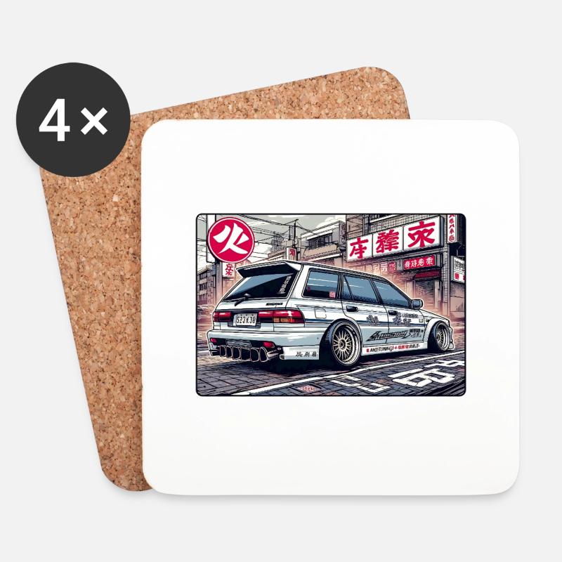 JDM Stationwagon - Untersetzer (4er-Set) - Weiß