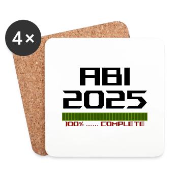 Complete 2025 ABI black - Untersetzer (4er-Set) - Weiß - Vorne