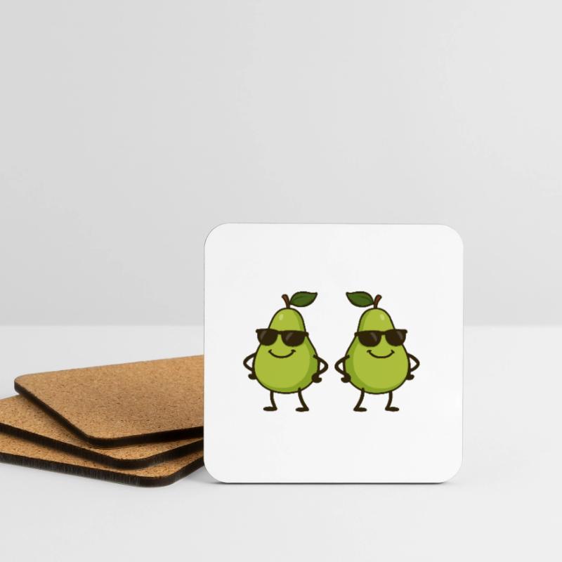 birne comic cool 2 Untersetzer (4er-Set)