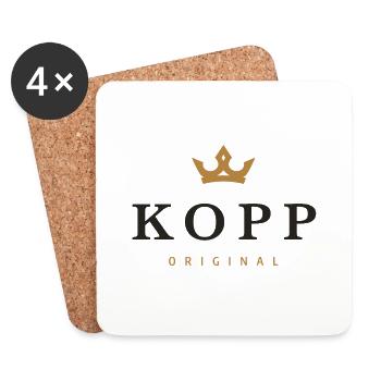 Logo original de la famille Kopp - Dessous de verre (lot de 4) - blanc - Devant