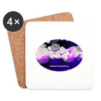 Flore génitale brillante - Dessous de verre (lot de 4) - blanc - Devant