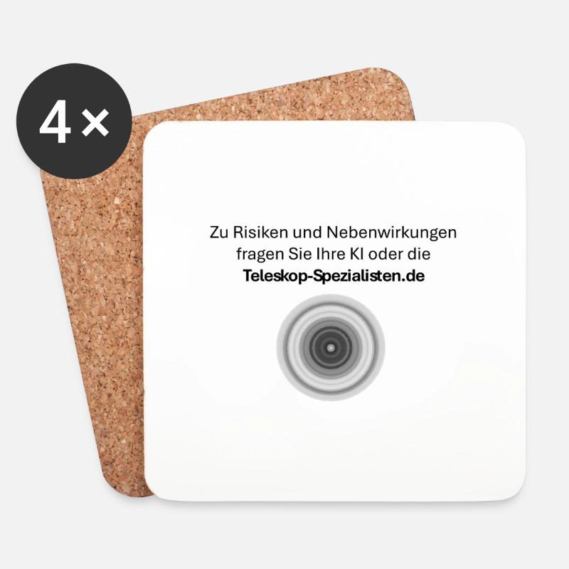 Astronomie Risiken Nebenwirkungen Teleskop - Untersetzer (4er-Set) - Weiß