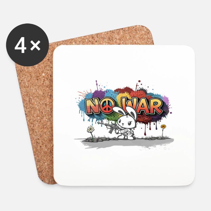 No war - Coasters (set of 4) - white