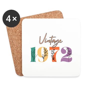 Jahrgang 1972 Blumen - Untersetzer (4er-Set) - Weiß - Vorne