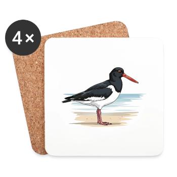 Austernfischer Haematopus Ostralegus - Untersetzer (4er-Set) - Weiß - Vorne