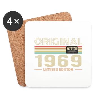 Original 1969 Jahrgang 1969 Retro Geburtstag 1969 - Untersetzer (4er-Set) - Weiß - Vorne