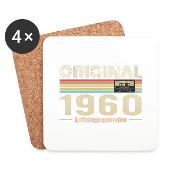 Original 1960's Vintage 1960's Retro 1960's Birthday - Coasters (set of 4) - white - Front