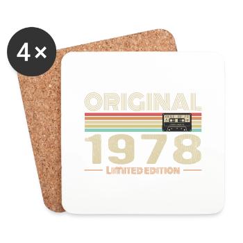 Original 1978 Jahrgang 1978 Retro Geburtstag 1978 - Untersetzer (4er-Set) - Weiß - Vorne
