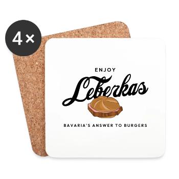 Enjoy Leberkas - Untersetzer (4er-Set) - Weiß - Vorne