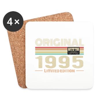 Original 1995 Vintage 1995 Retro Anniversary 1995 - Coasters (set of 4) - white - Front