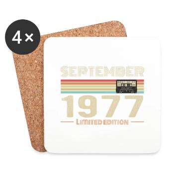 September 1977 Jahrgang Jubiläum September 1977 - Untersetzer (4er-Set) - Weiß - Vorne
