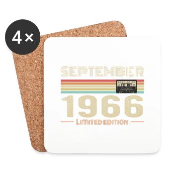 September 1966 Vintage Anniversary September 1966 - Coasters (set of 4) - white - Front