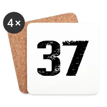 37 Number Jersey - Coasters (set of 4) - white - Front