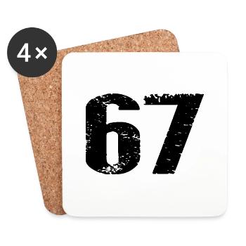 67 Number Leotard - Coasters (set of 4) - white - Front