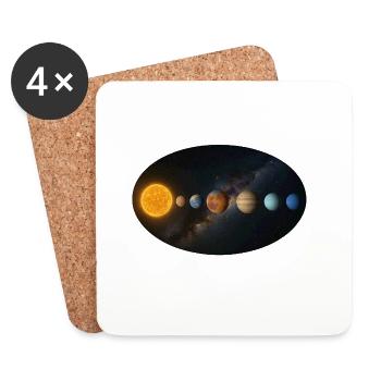 Sonne - Sonnensystem - Planeten - Untersetzer (4er-Set) - Weiß - Vorne