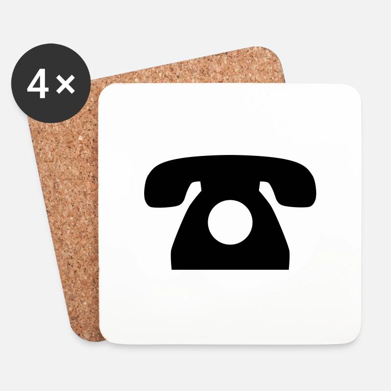 Telefon - Untersetzer (4er-Set) - Weiß