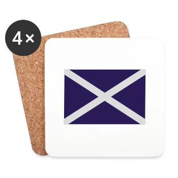 Drapeau de l'Ecosse - Ecosse Saltire - Dessous de verre (lot de 4) - blanc - Devant