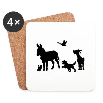 Logo - Tiere im Einklang - Untersetzer (4er-Set) - Weiß - Vorne