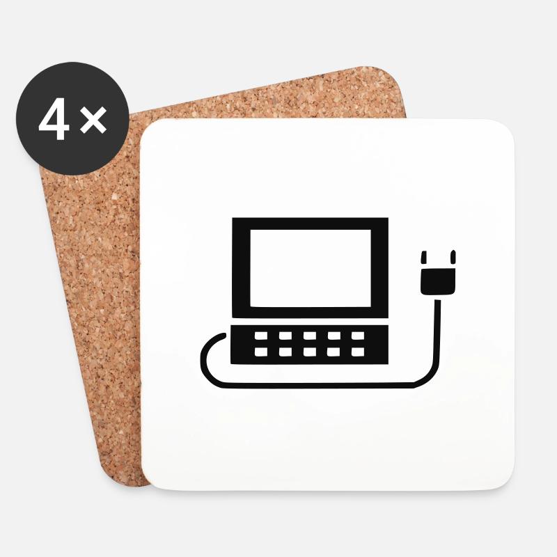Computer, Laptop, PC - Untersetzer (4er-Set) - Weiß