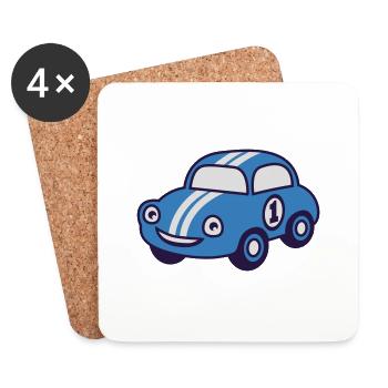 racing car - Coasters (set of 4) - white - Front