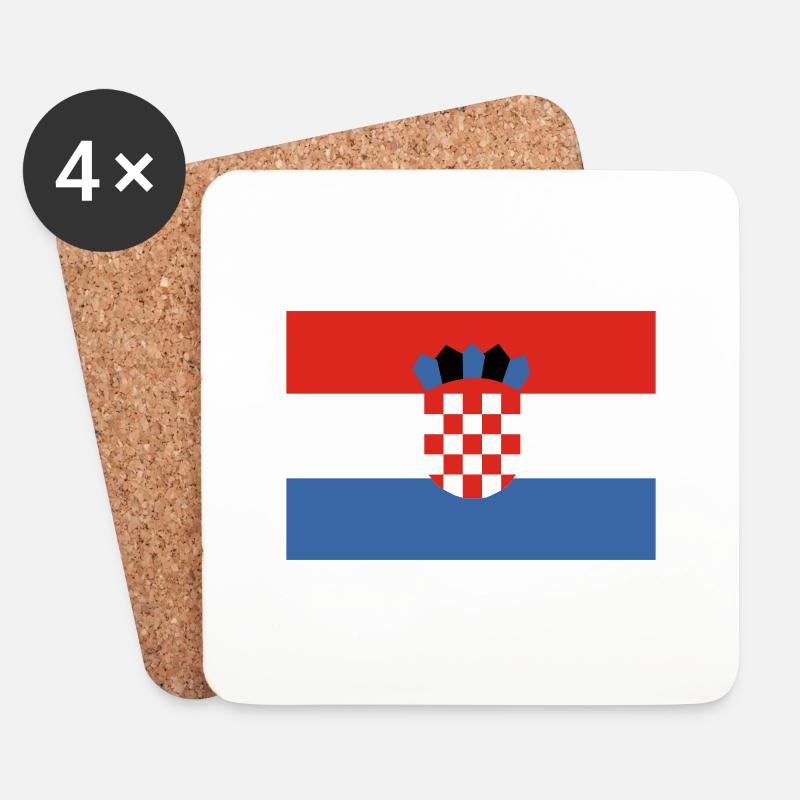 croatia - Coasters (set of 4) - white