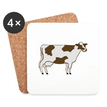 Dairy Cow - Coasters (set of 4) - white - Front