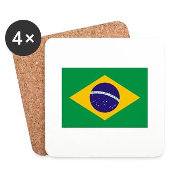 Brazil flag banner - Coasters (set of 4) - white - Front