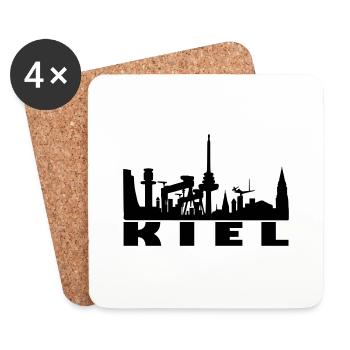 skyline kiel - Untersetzer (4er-Set) - Weiß - Vorne