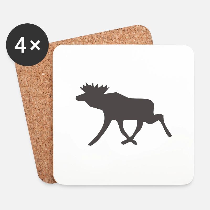 Schwedenelch; schwedisches Elch-Symbol (vektor) - Untersetzer (4er-Set) - Weiß