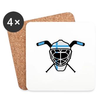 Hockey Goalie Maske Finnland - Untersetzer (4er-Set) - Weiß - Vorne