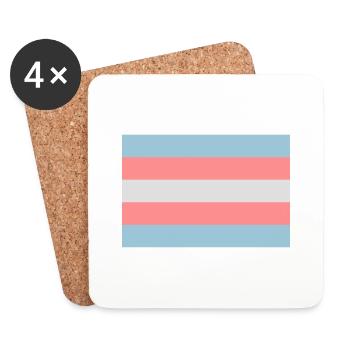 Transgender-Pride-Flag. - Untersetzer (4er-Set) - Weiß - Vorne
