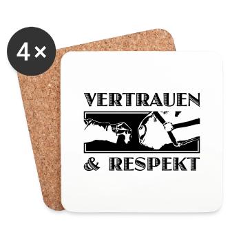 JaC's Vertrauen & Respekt 1 - Untersetzer (4er-Set) - Weiß - Vorne