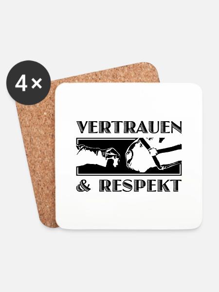 JaC's Vertrauen & Respekt 1 - Untersetzer (4er-Set) - Weiß